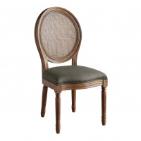 OSP Home Furnishings STE-K12 Stella Cane Back Chair in Otter Fabric